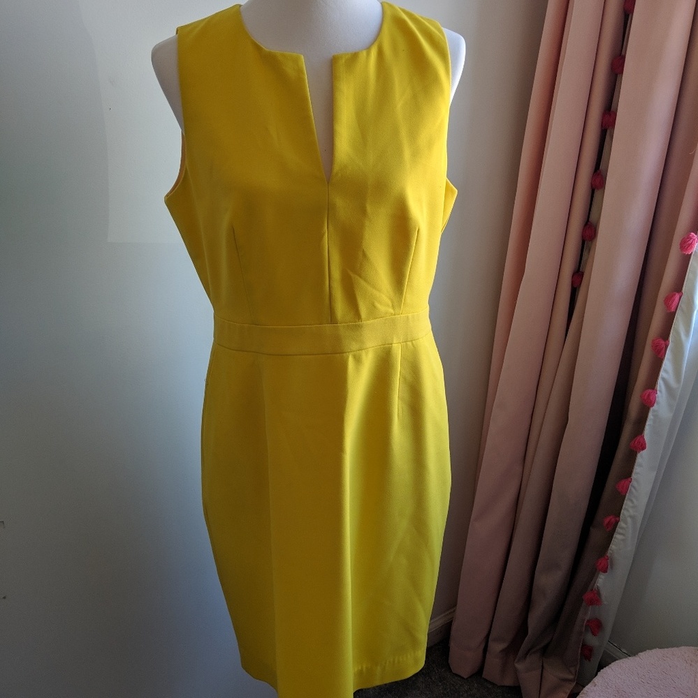 Yellow J. Crew knee length dress